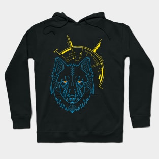 Cyber Wolf, Circuit Board lines Hoodie